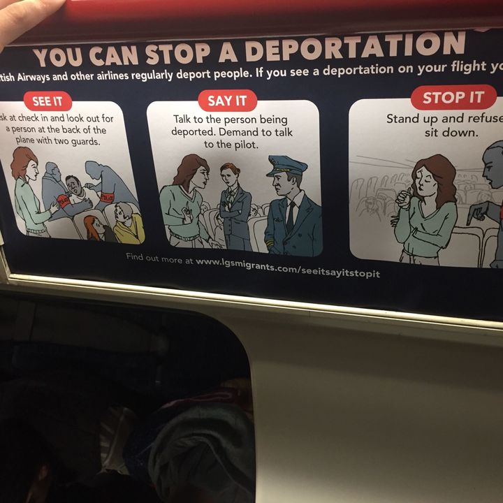 Anti-deportation posters appeared on the Tube on Tuesday morning 