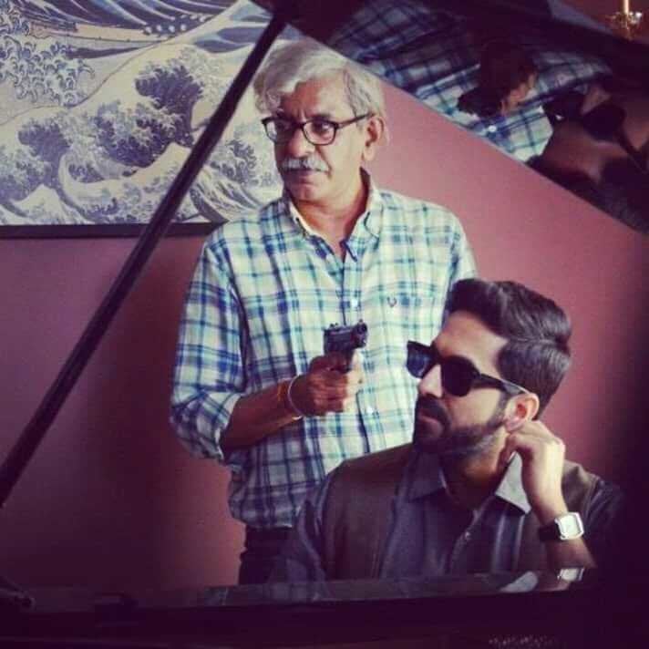 Raghavan and Khurrana on the sets of 'AndhaDhun'.