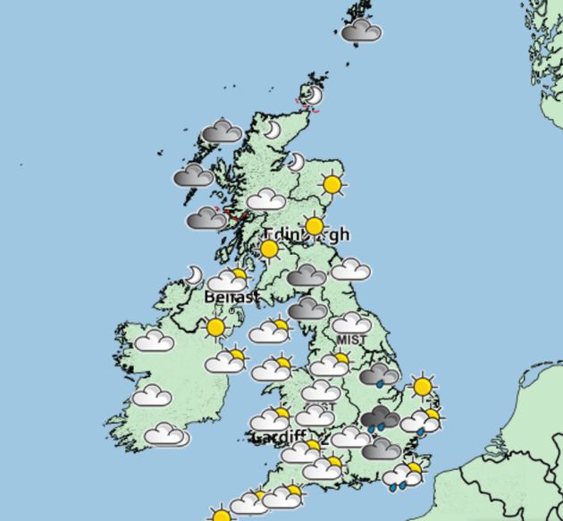 The Met Office issued its forecast for Wednesday.