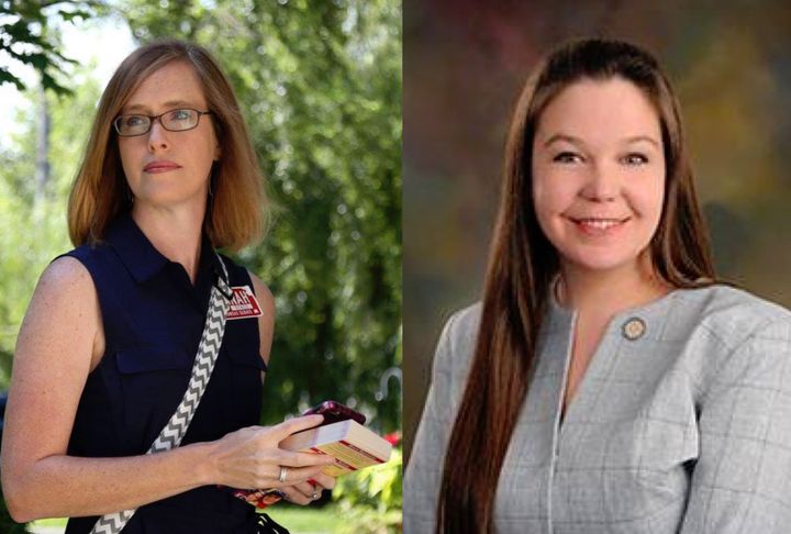 Kansas state Sen. Dinah Sykes (left) and state Rep. Stephanie Clayton (right) said Wednesday that had switched to the Democratic party after voicing dissatisfaction with the GOP.