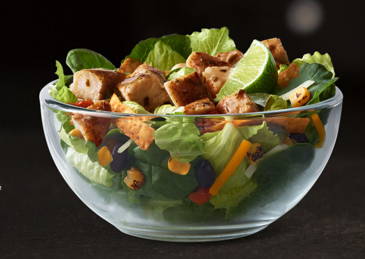 This McDonald's salad has a variety of leafy greens.