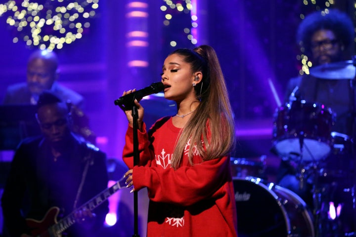 Ariana Grande performs on "The Tonight Show" on Dec. 18. As in the real world, women in the music industry are expected