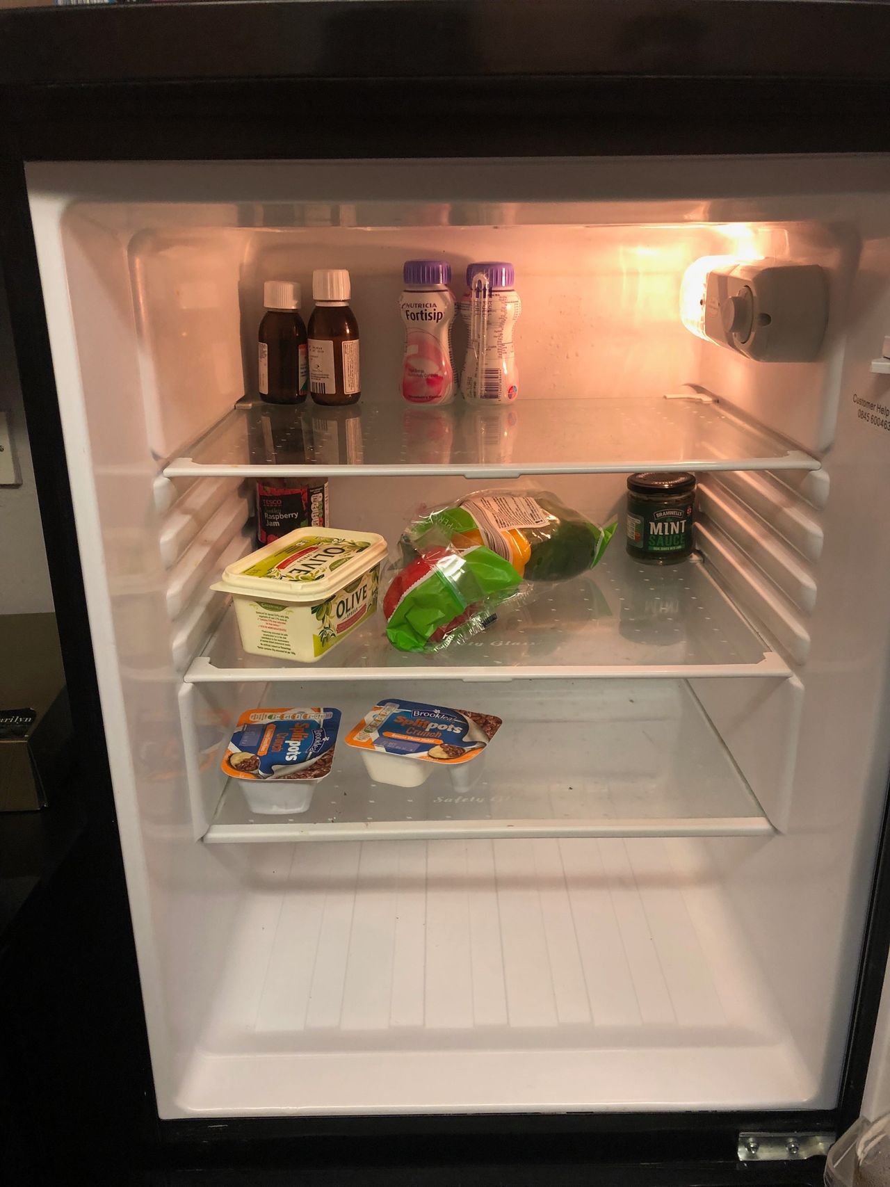 Joanne's almost empty fridge as she moves into five weeks without benefit payments