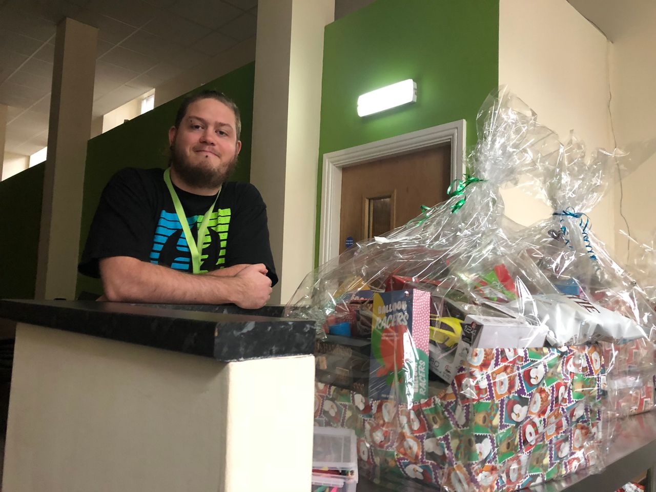 Gareth Thompson, of Christians Against Poverty, made Christmas hampers with donated food for some of the debt management charity's clients