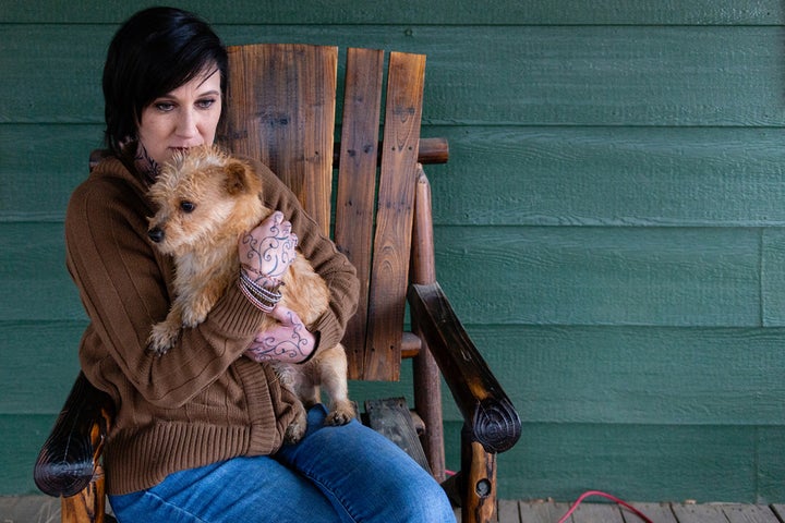 Tracy Lystra at her home in Aguanga, Calif.