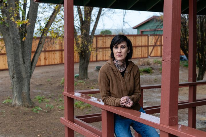 Tracy Lystra at her home in Aguanga, California. In 2013, Lystra sued her OB-GYN, Anthony S. Bianchi, alleging that he had sexually harassed her.