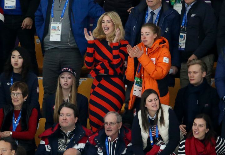 Ivanka Trump became a human traffic signal in honor of the 2018 Winter Olympics.