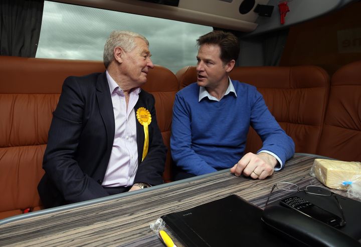 Paddy Ashdown with ex-Lib Dem leader Nick Clegg