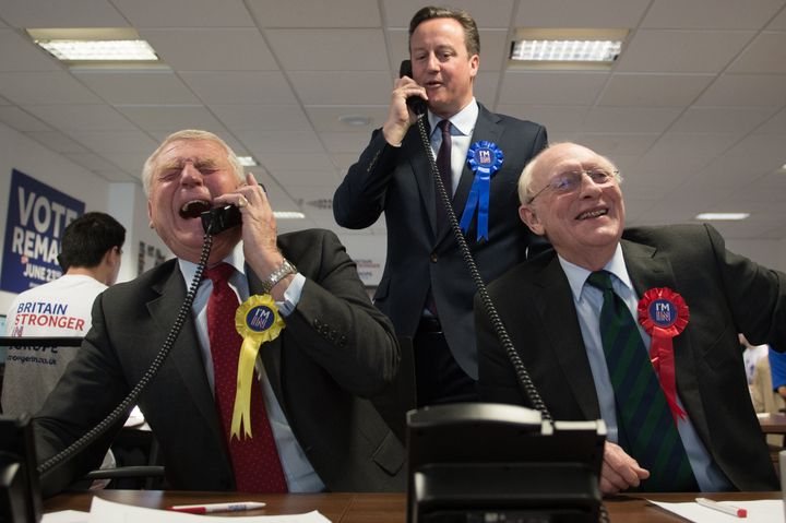 Paddy Ashdown campaigning for Remain in the 2016 referendum, alongside then-PM David Cameron and former Labour leader Neil Kinnock.