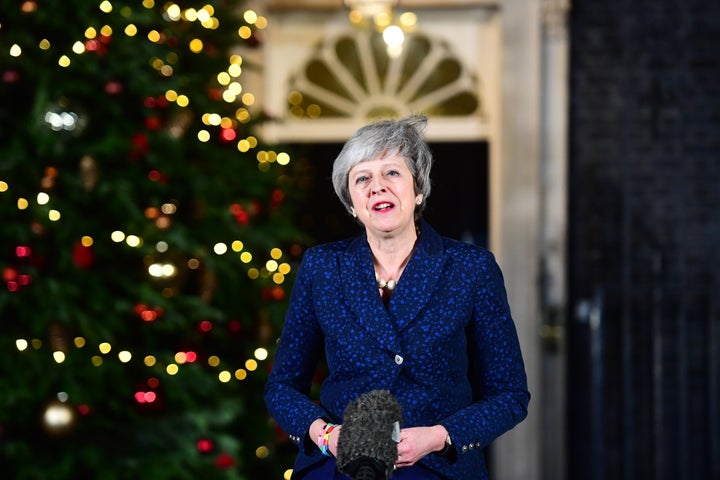 Theresa May speaking outside Downing Street earlier this month.