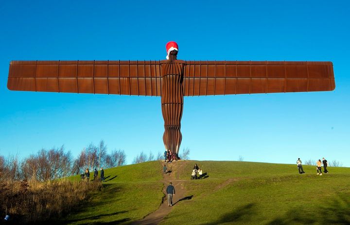 The Angel of the North has been given a festive makeover 