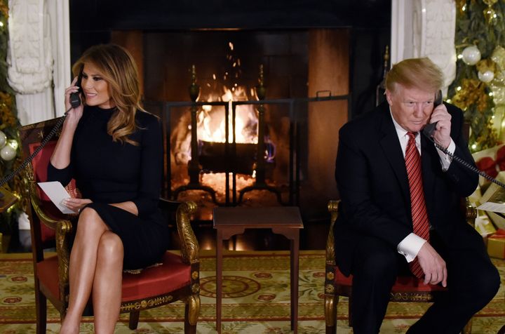 The Trumps took calls from children asking about Santa's journey 
