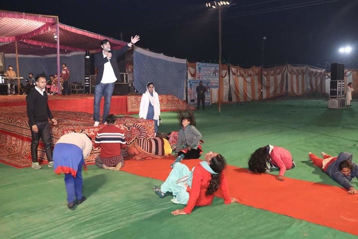 A Jalandhar based Pastor removing 'evil spirits' from his women followers at his private church at Jalandhar.