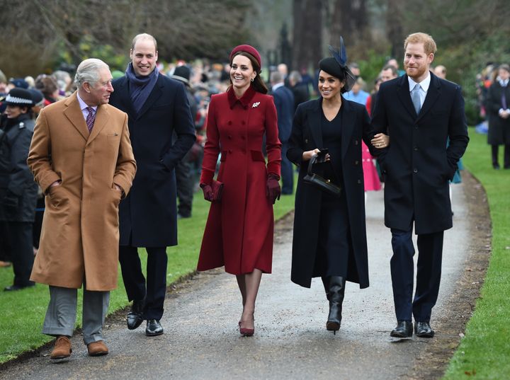 Prince Charles, Prince William, the Duchess of Cambridge, the Duchess of Sussex and Prince Harry 