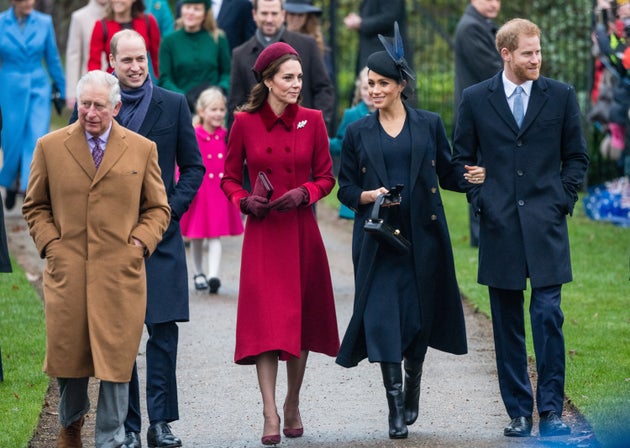 Die Royals auf dem Weg zum Weihnachtsgottesdienst.