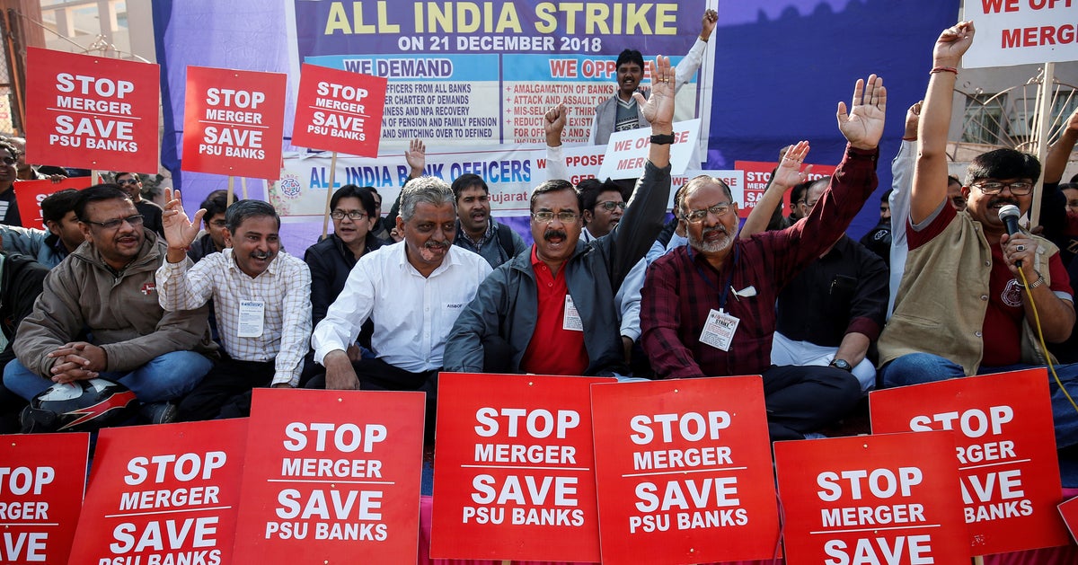 Nation Wide Bank Strike Today 10 Lakh Employees Protest Mergers
