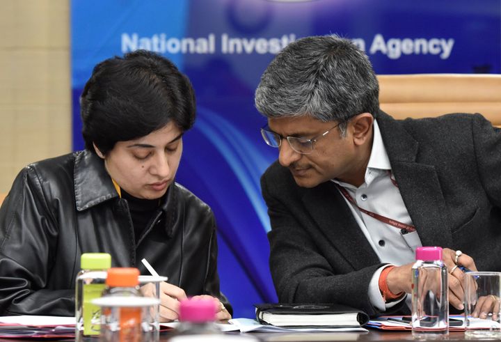 National Investigation Agency (NIA) Inspector General Alok Mittal and DIG Sonia Narang adresses a press conference at NIA office, on December 26, 2018 in New Delhi, India. 