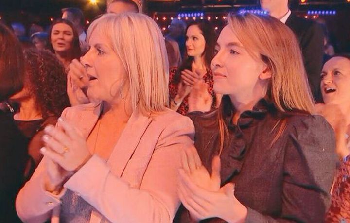 Jodie and her mum in the 'Strictly' audience