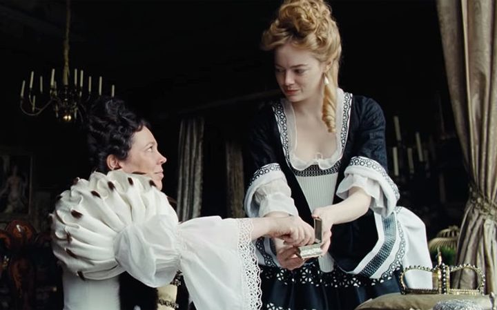 Olivia and Emma play lovers in 'The Favourite'