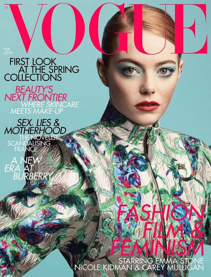 Emma Stone is the February cover star of British Vogue. 