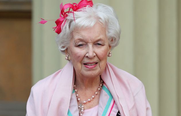 Dame June Whitfield seen at Buckingham Palace last year.