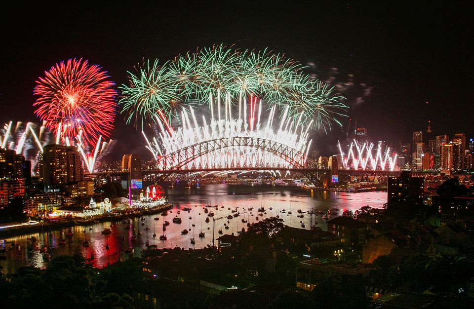 Hundreds of boats lined the harbour to watch the festivities.