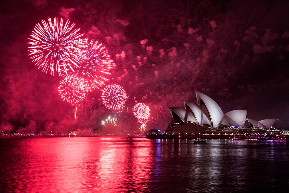 The Opera House was illuminated during the display.