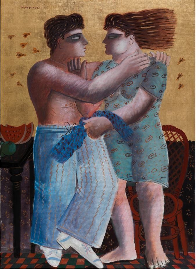 Αλέκος Φασιανός (1935) Ζευγάρι Αδάμ και Εύα… 105 x 75,5 