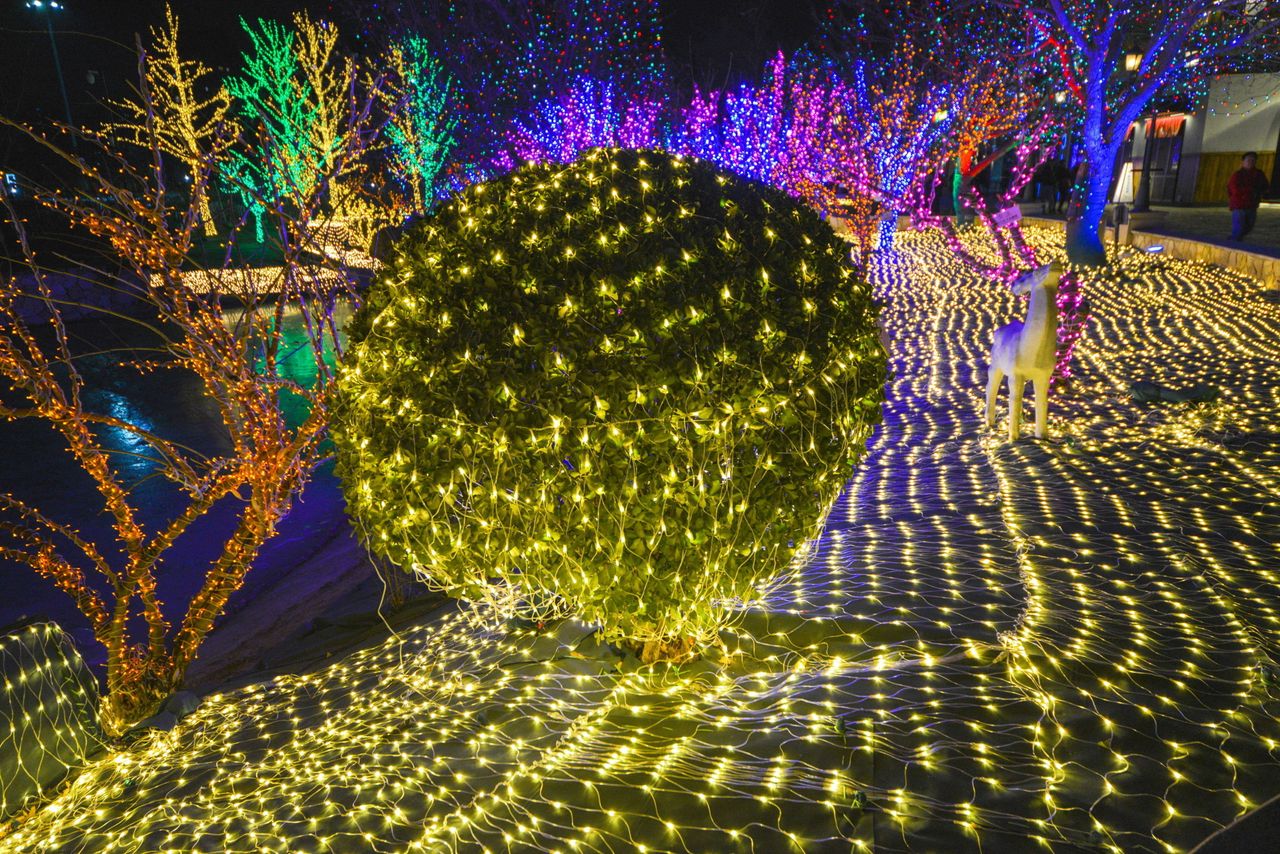 The Solana Lights Festival is held at the Solana Shopping Mall in Beijing, China. 