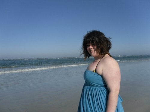 Walking on the beach in Saint Augustine, Florida, in 2008 or 2009. One of the happiest days I can remember, 220-ish pounds notwithstanding.