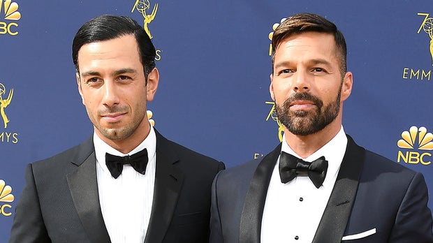 LOS ANGELES, CA - SEPTEMBER 17:  Ricky Martin, Jwan Yosef arrives at the 70th Emmy Awards on September 17, 2018 in Los Angeles, California.  (Photo by Steve Granitz/WireImage,)