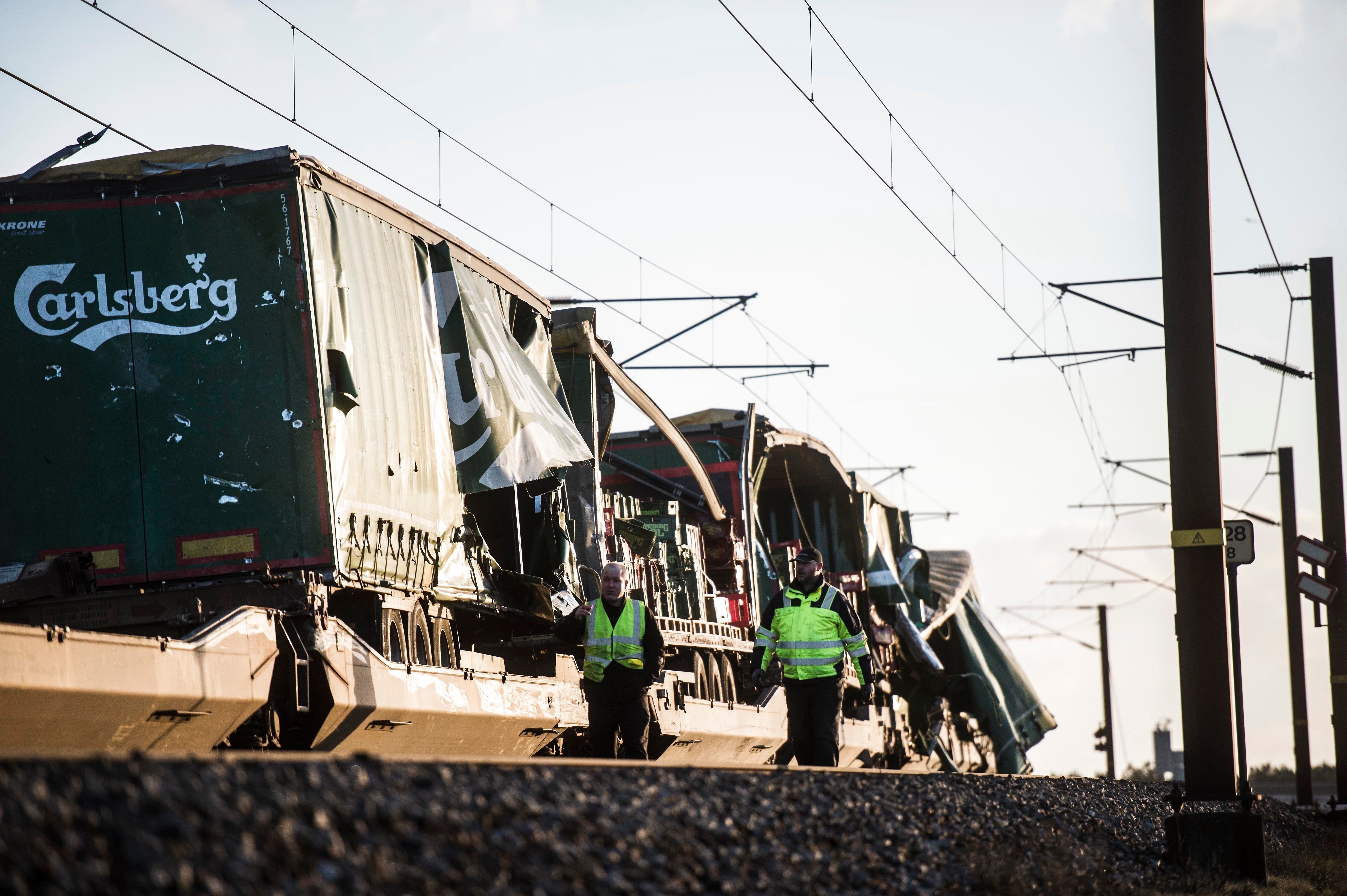 Six people are killed in rail crash during a storm in Denmark