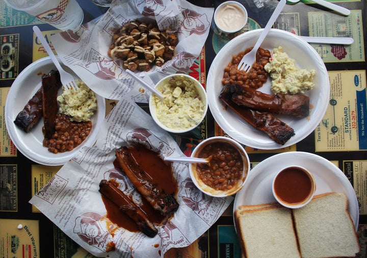 A BBQ spread at Dreamland in Birmingham, Alabama, one of the stops on Chop't's search for Southern food inspiration.