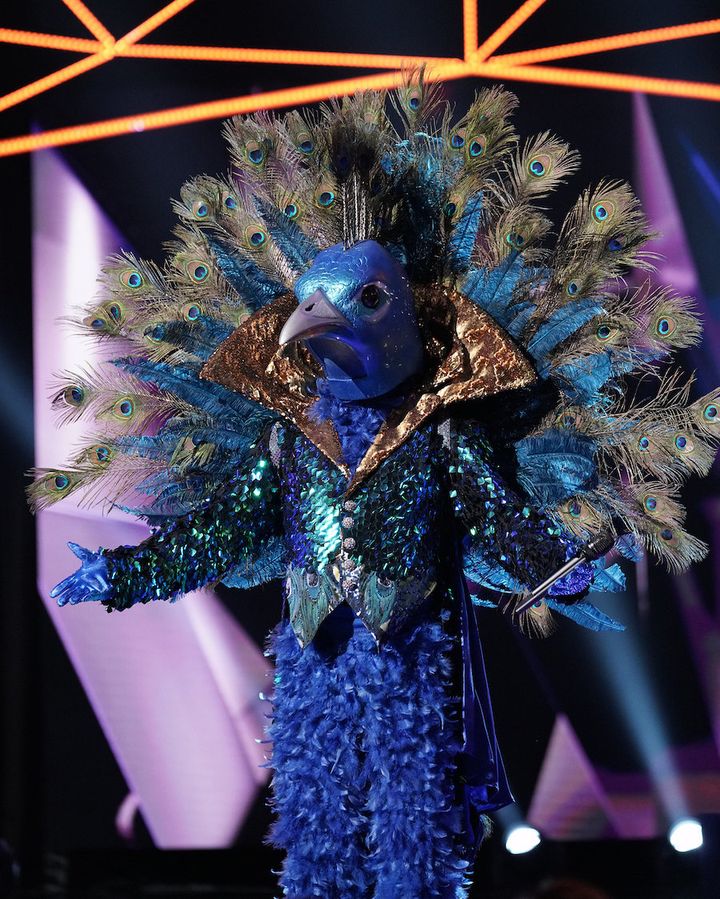 Peacock performs on "The Masked Singer."