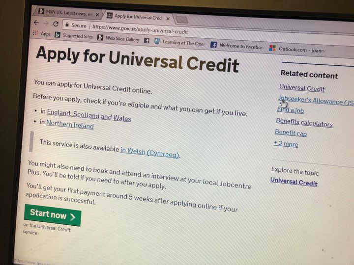 The online application system for Universal Credit