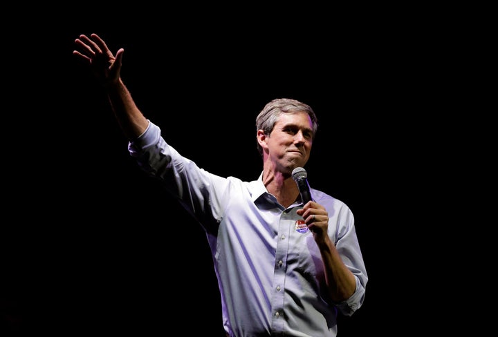 Former Rep. Beto O’Rourke (D-Texas) delivering his concession speech after narrowly losing his race against Sen. Ted Cruz (R-Texas) in November. A spokesperson for O’Rourke said he is “supportive of the concept” of a Green New Deal and “how it invests in green jobs.”