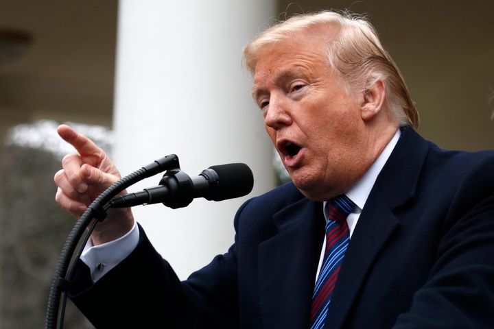 President Donald Trump gave a rambling, hourlong press conference outside the White House on Friday after meeting with congressional leaders about the partial government shutdown.