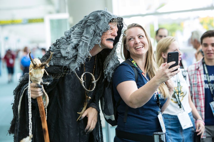 'The Seer' from the television show Vikings interacts with fans in a file photo