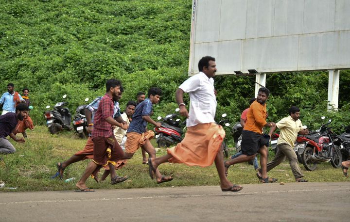 Protest in Kerala over Supreme court verdict on Sabarimala