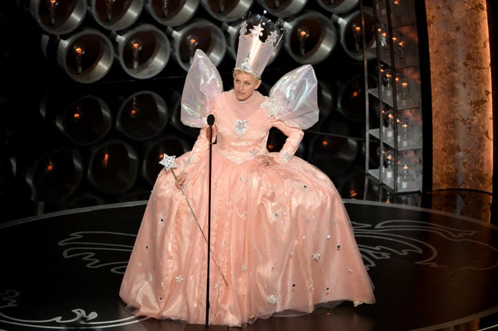 Ellen DeGeneres hosting the Academy Awards on March 2, 2014.