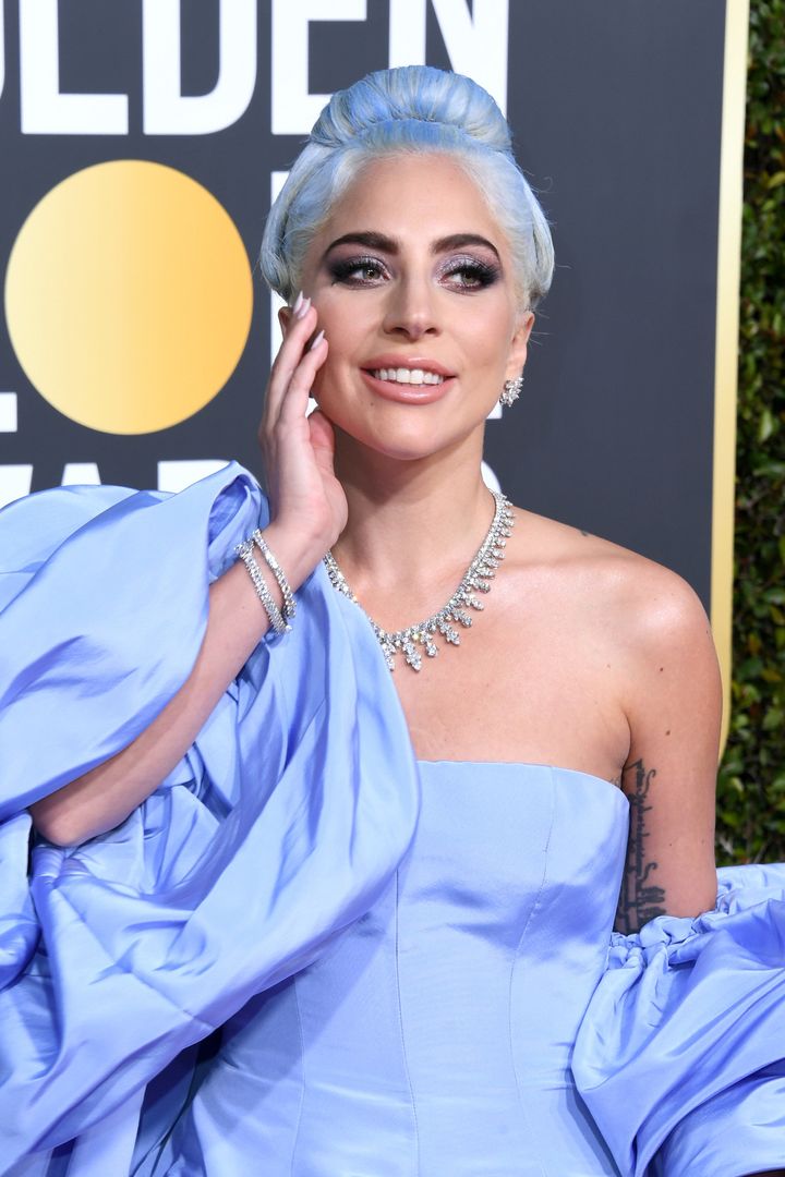 Lady Gaga on the Golden Globes red carpet