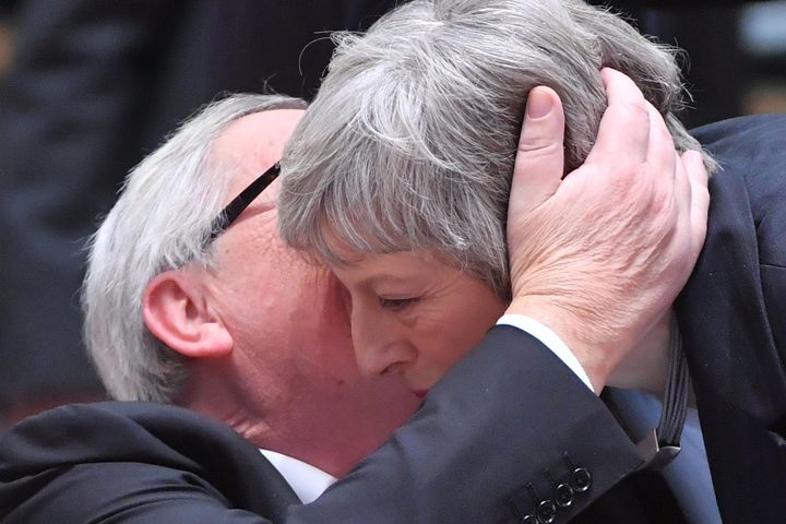 Theresa May with Jean Claude Juncker