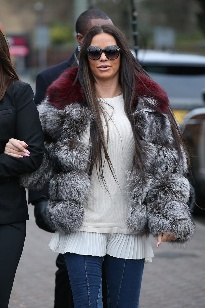 Katie Price heads to her court hearing on Monday