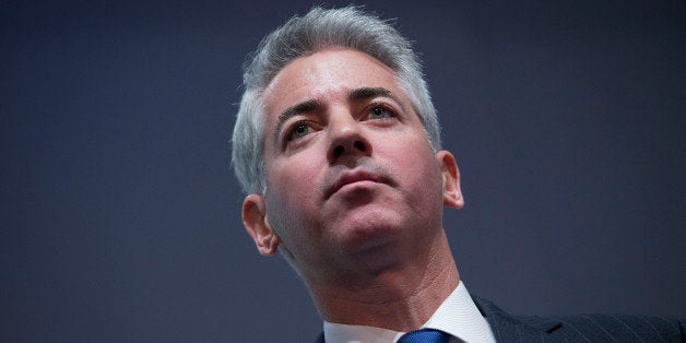 William 'Bill' Ackman, founder and chief executive officer of Pershing Square Capital Management LP, pauses while speaking du
