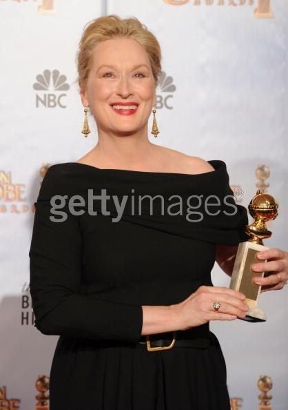 meryl streep golden globe dress Glitter-Waist Long Prom Dress with Train