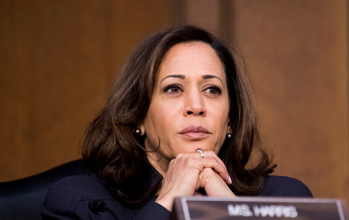 Sen. Kamala Harris (D-Calif.) listens during a Senate Judiciary Committee hearing on homeland security on Jan. 16, 2018.