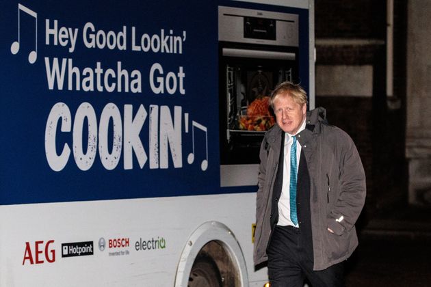 Boris Johnson arriving at Theresa May's drinks reception at Number 10 