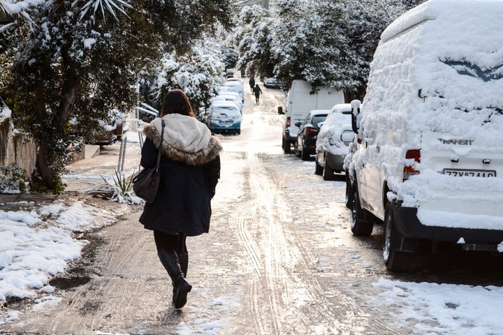 Κι εδώ, ένα χιονισμένο τοπίο στους Αμπελοκήπους