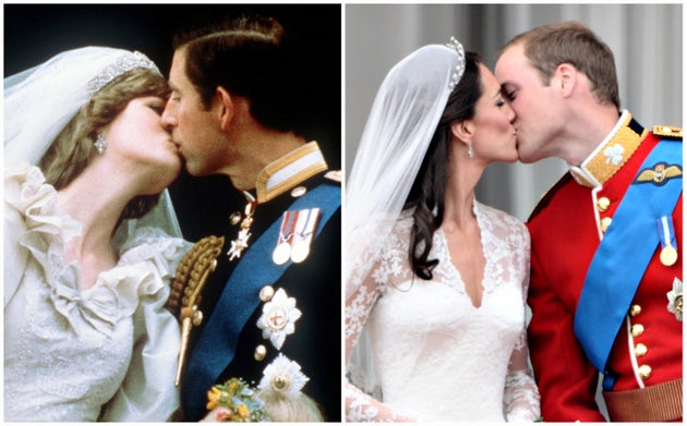 Links: Lady Di und Prinz Charles 1981. Rechts: Herzogin Kate und Prinz William 2011.