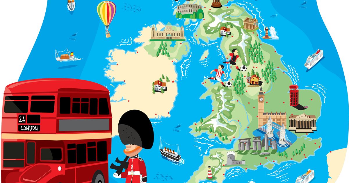 Карта Великобритании для детей